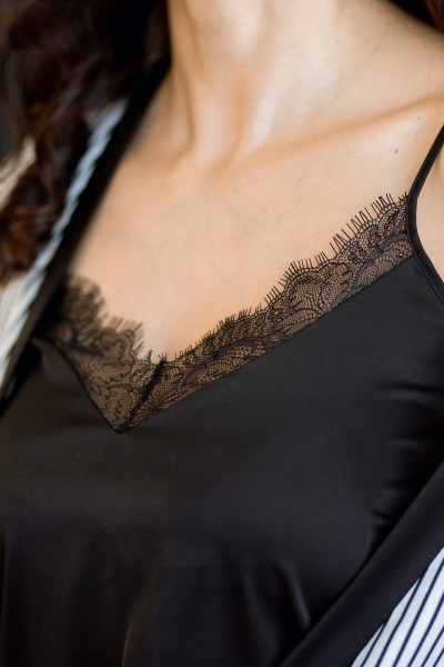Pyjama femme 4 pièces en satin de soie | Glossy Envy