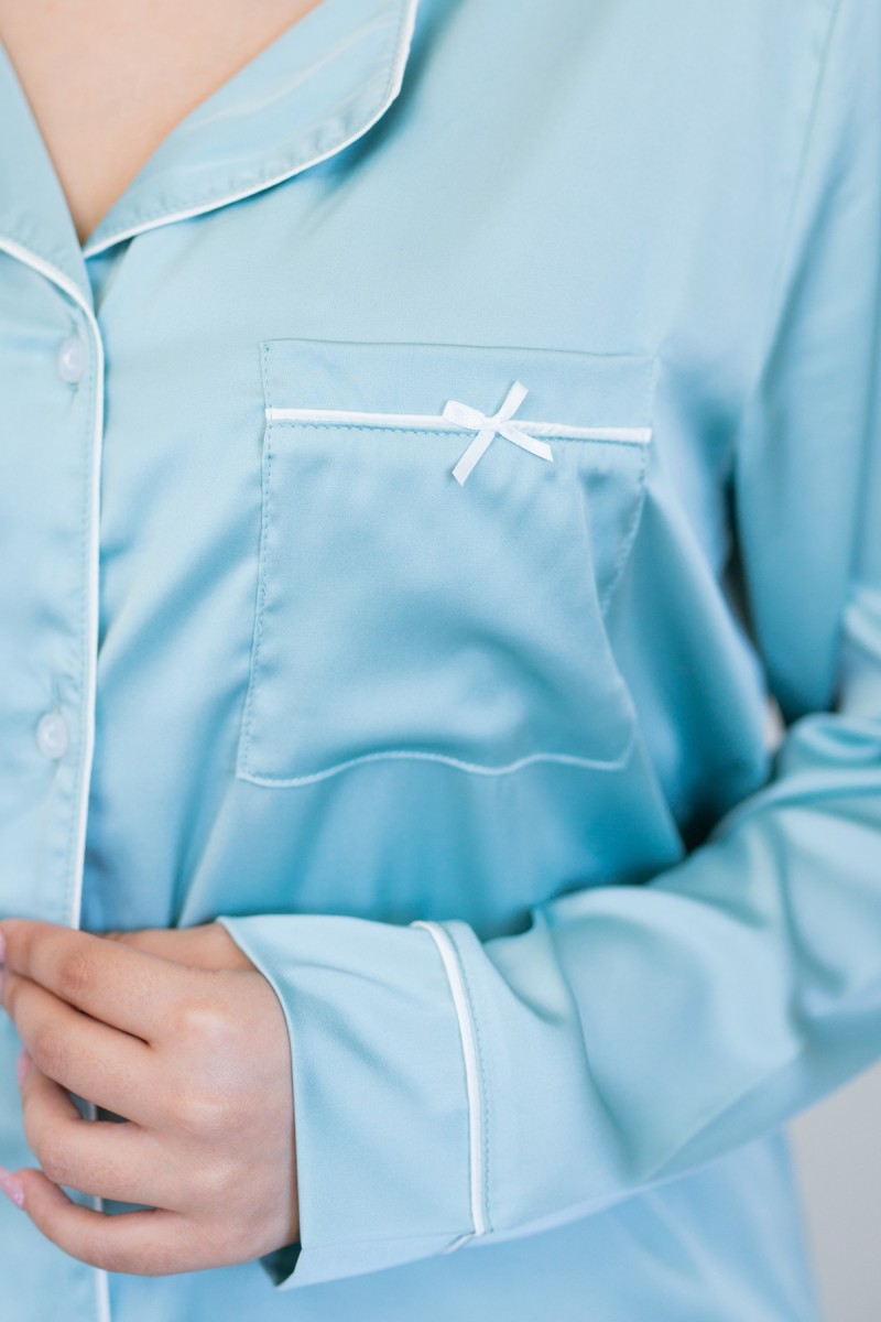 Pyjama satin oversize style boyfriend – Femme | Glossy Envy