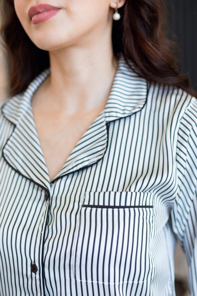 Pyjama femme satin style Boyfriend | Glossy Envy