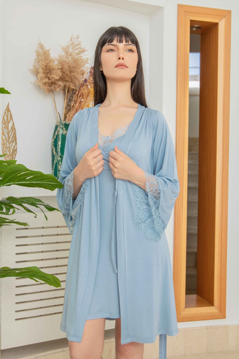 ensemble kimono nuisette coton viscose dentelle GlossyEnvy
