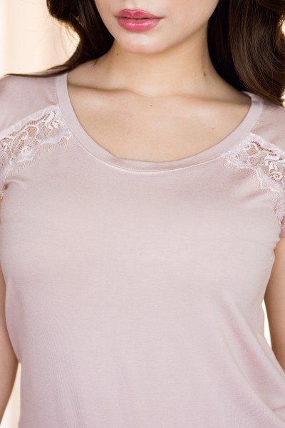 Pyjama femme 2 pièces coton avec dentelle – Noir ou Rose | Glossy Envy