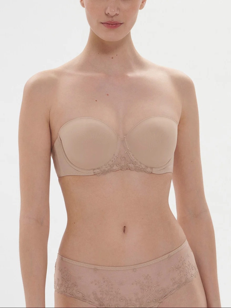 Soutien-gorge bandeau 1 pièce - délice chair - broderie guipure