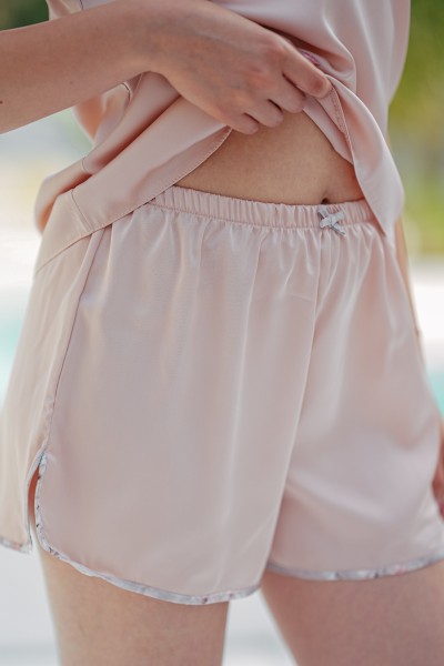Pyjama femme 4 pièces en satin de soie