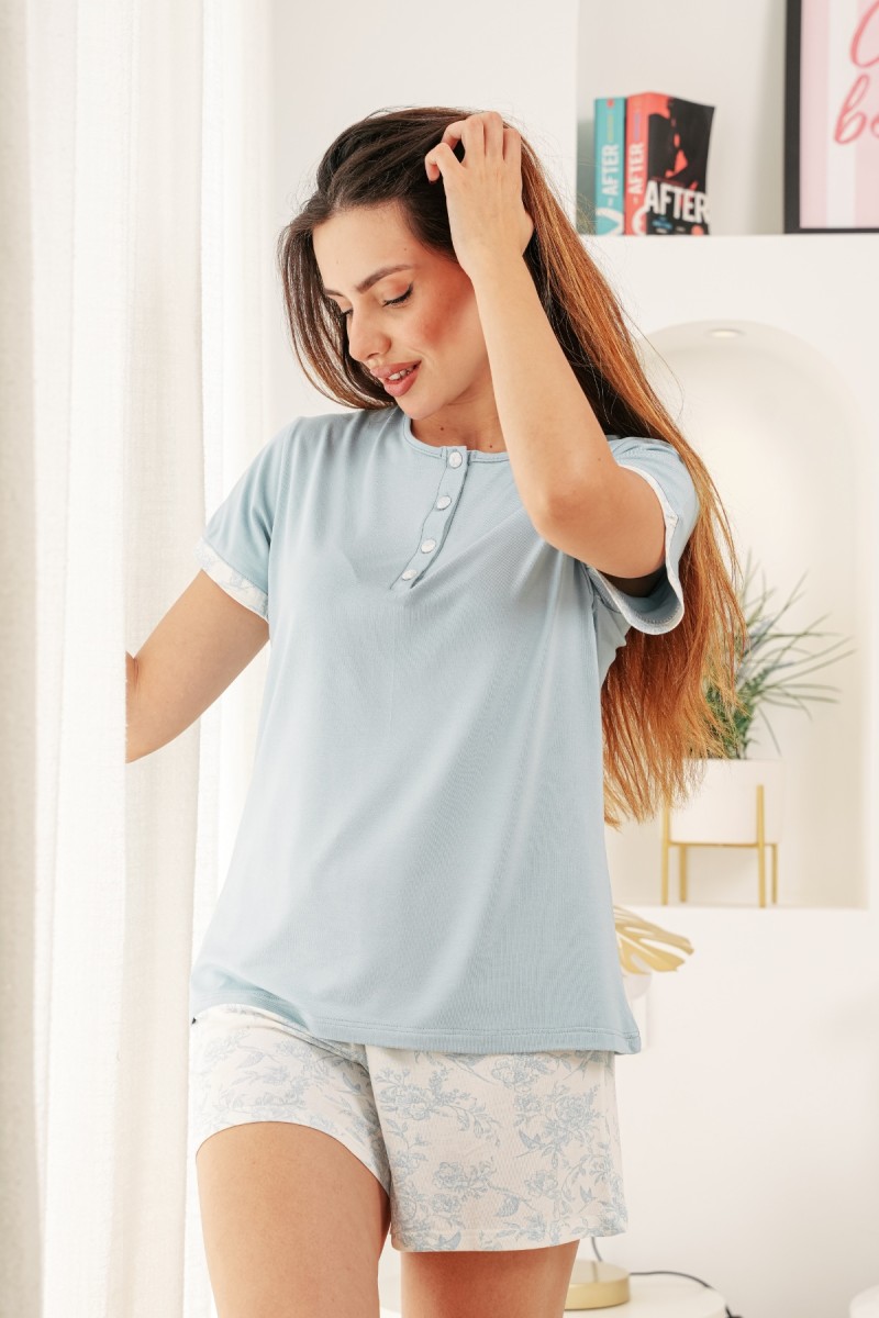 Pyjama femme 4 pièces en coton-viscose