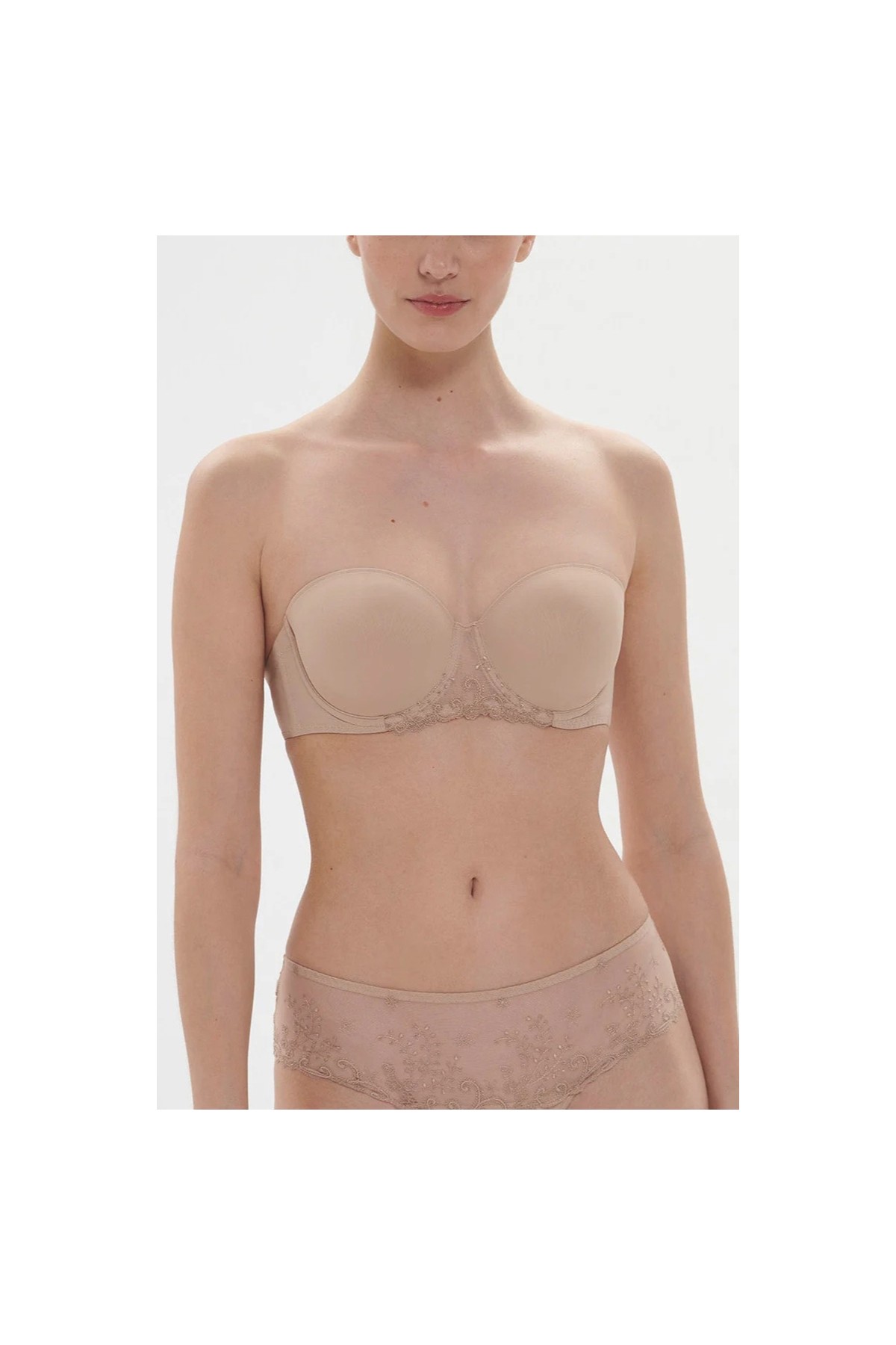 Soutien-gorge bandeau 1 pièce - délice chair - broderie guipure