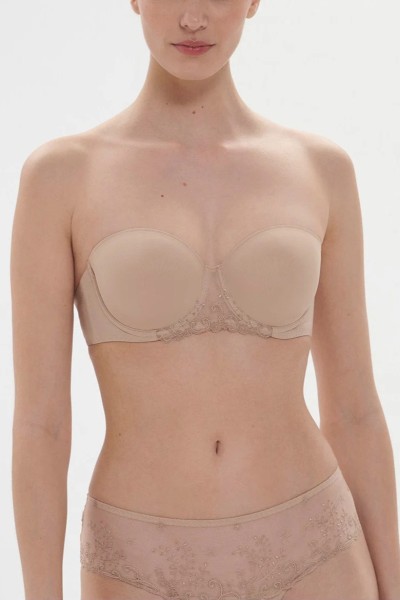 Soutien-gorge bandeau 1 pièce - délice chair - broderie guipure
