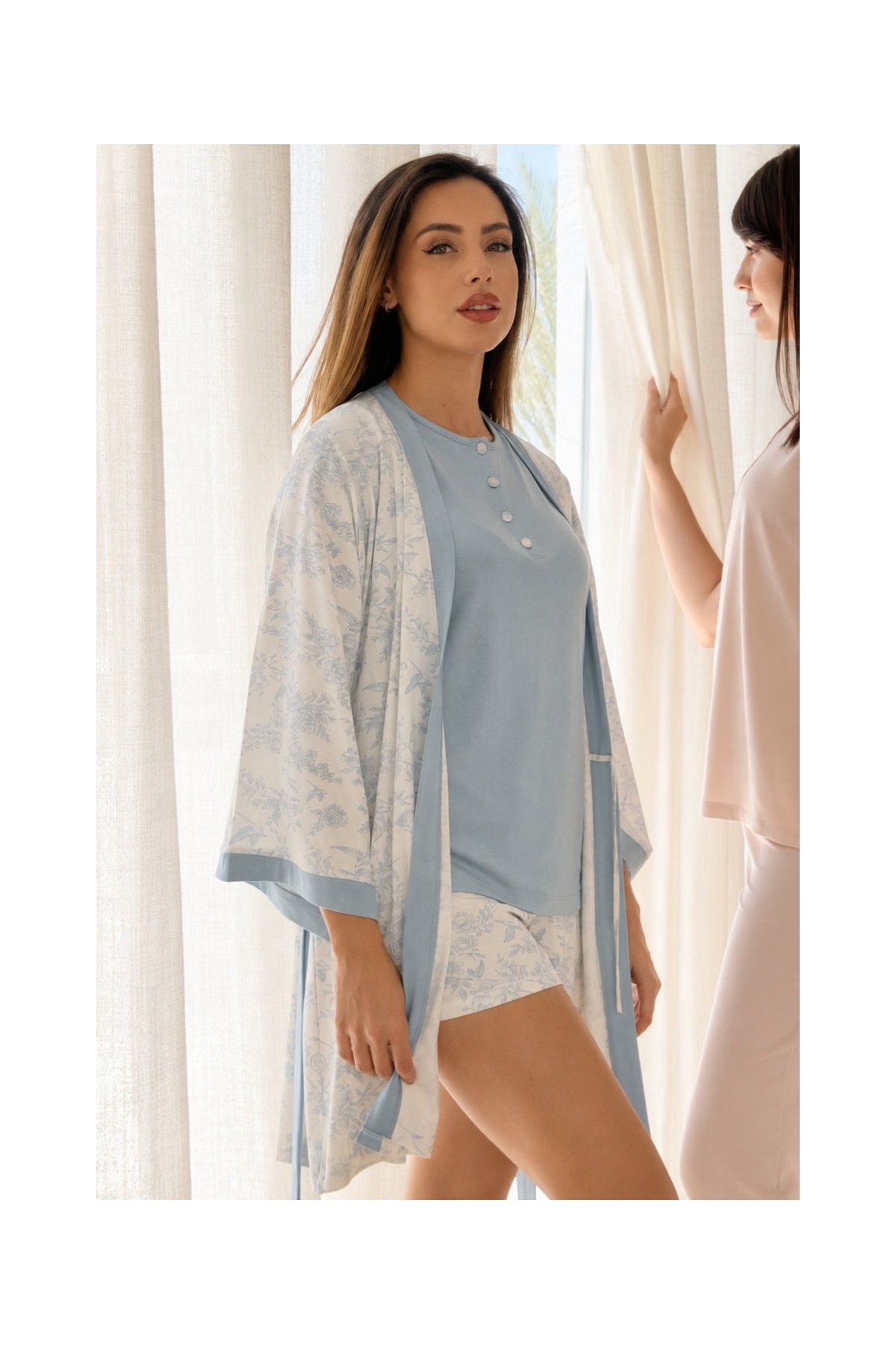 Pyjama femme 4 pièces en coton-viscose