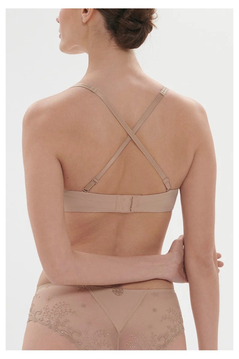 Soutien-gorge bandeau 1 pièce - délice chair - broderie guipure