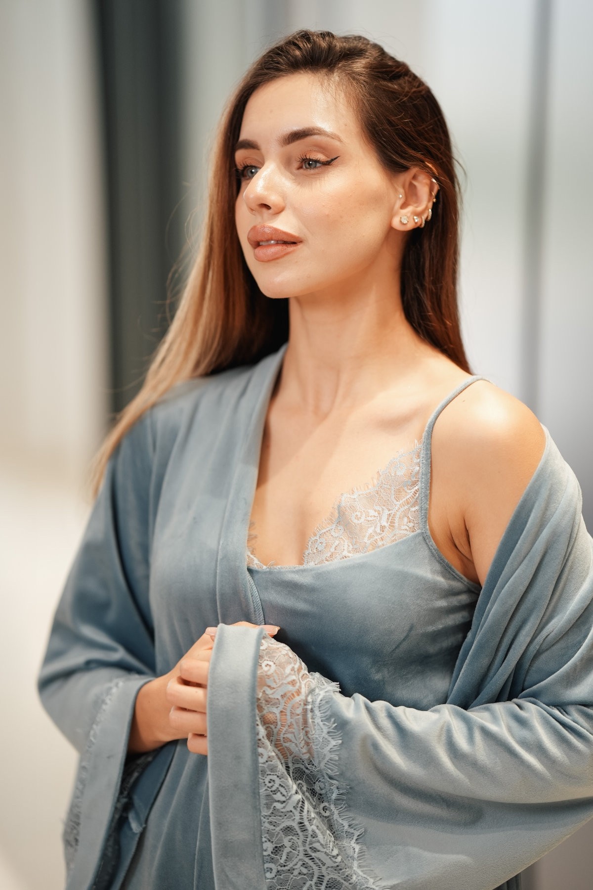 Ensemble pyjama 3 pièces velours femme