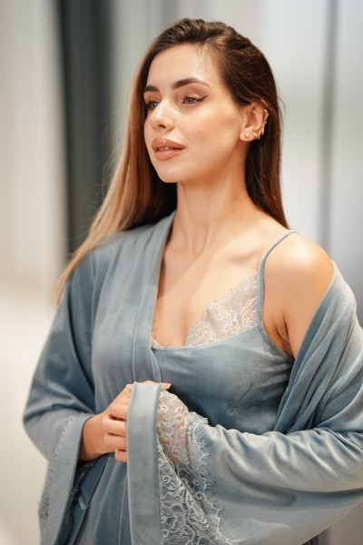 Ensemble pyjama 3 pièces velours femme