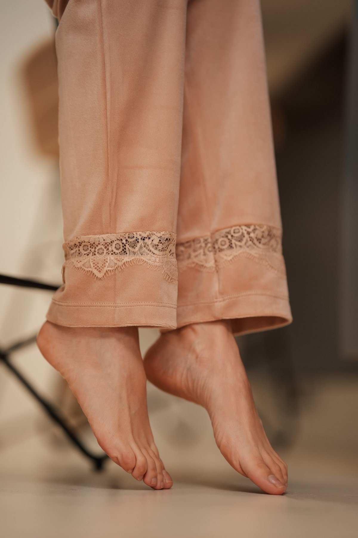 Ensemble pyjama 3 pièces velours femme